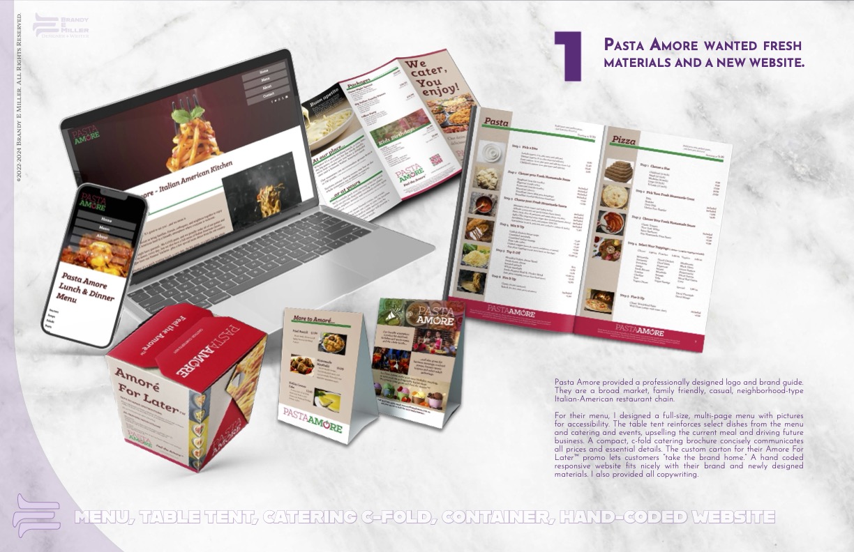 Pasta amore brandy e miller designer writer